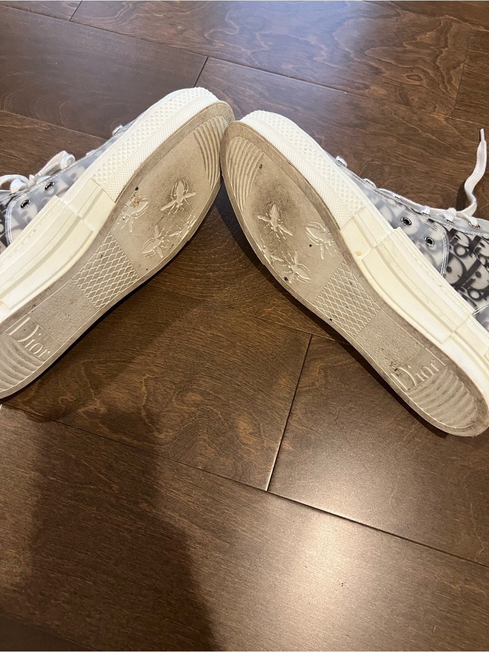 Dior Transparent Oblique High-Top Sneakers in White and Gray - Picture 5 of 5